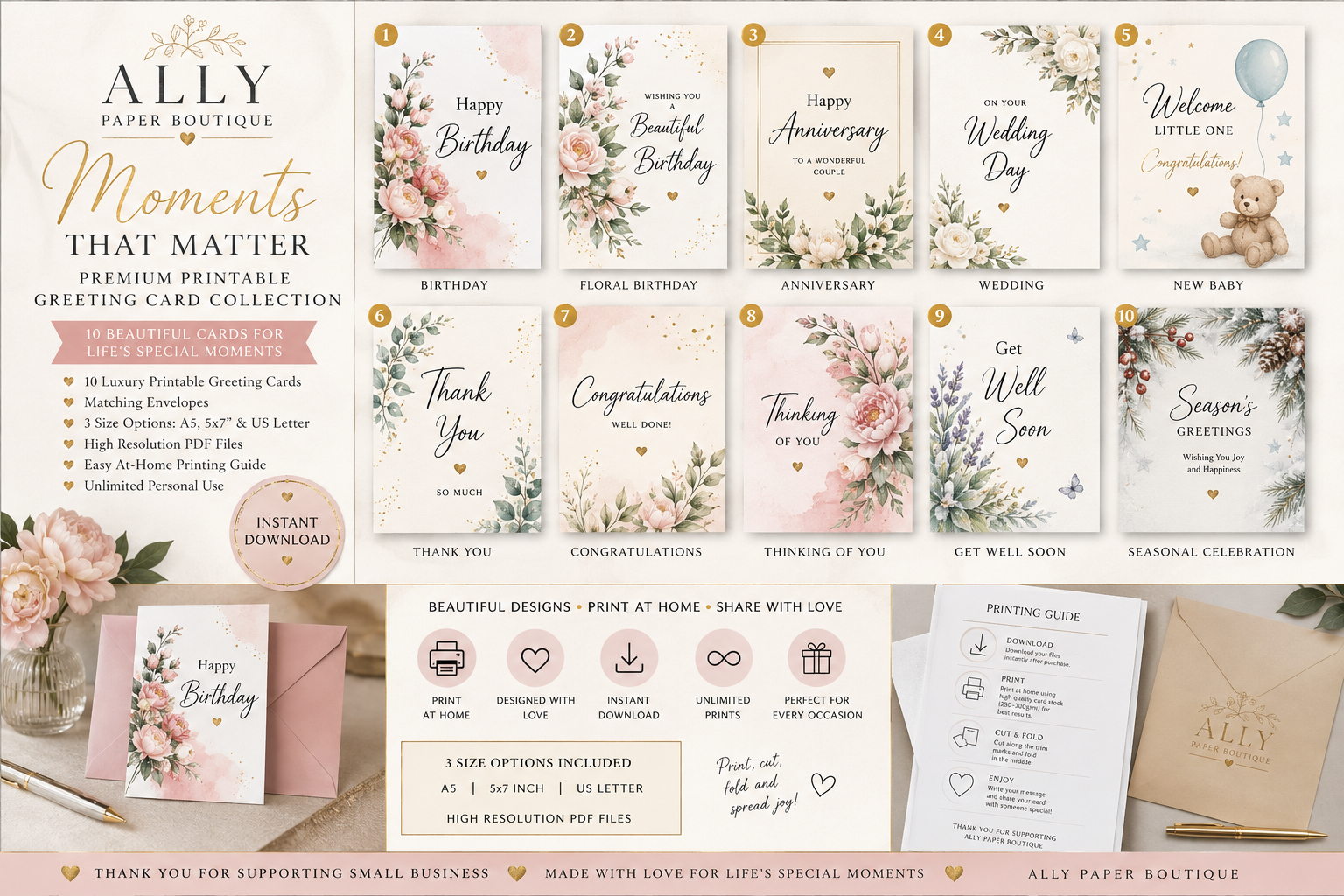 Elegant beautiful cards